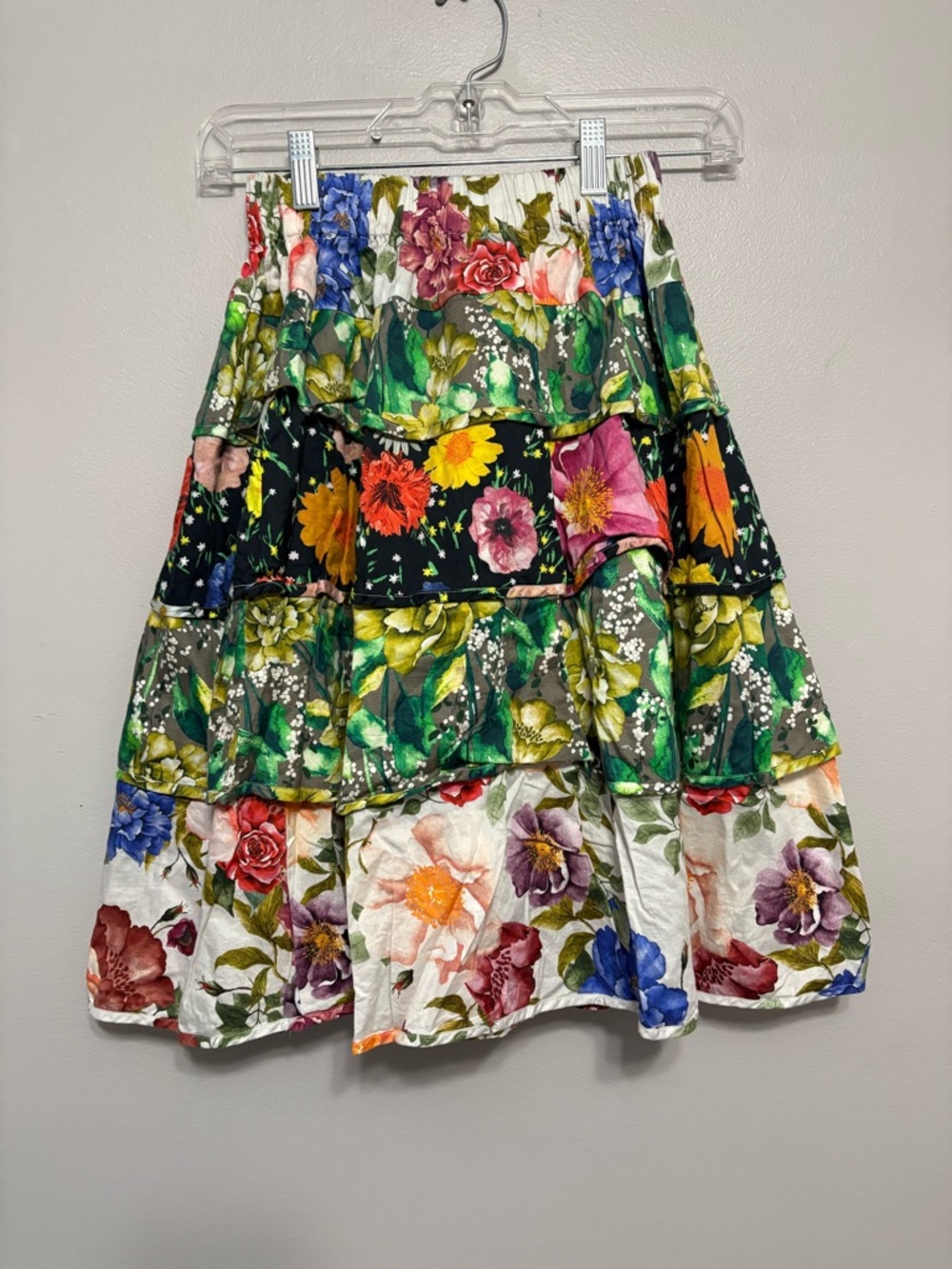 Wolf & Rita Girls Floral Skirt in White and Pink